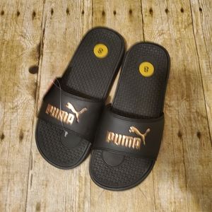 Black Puma Slides